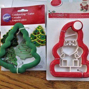Wilton Christmas Tree Cookie Cutter & Celebrate It Santa 3D Cookie Cutter (2)